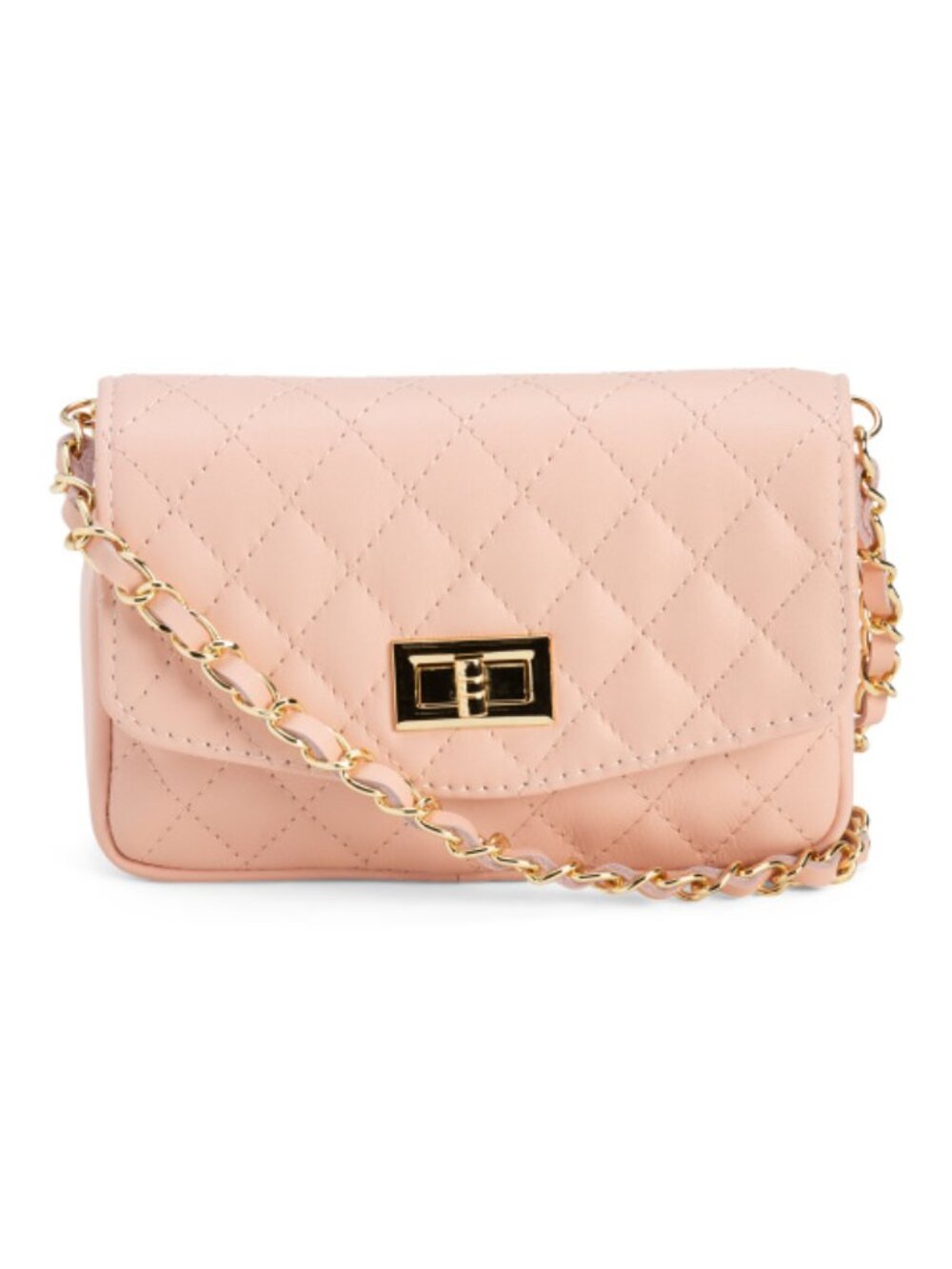 PERSAMAN NEW YORK Made In Italy Leather Quilted Crossbody